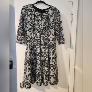 Danny and Nicole grey and black holiday party dress, size 14